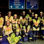 Im Oktober nutzten die THW-Ortsverbände Bochum und Unna-Schwerte den gesperrten Autobahnabschnitt, um sich auf Einsätze im Straßenverkehr vorzubereiten. Insgesamt nahmen über ein Dutzend Ehrenamtliche teil. (Foto: THW/Bastian Bense)
